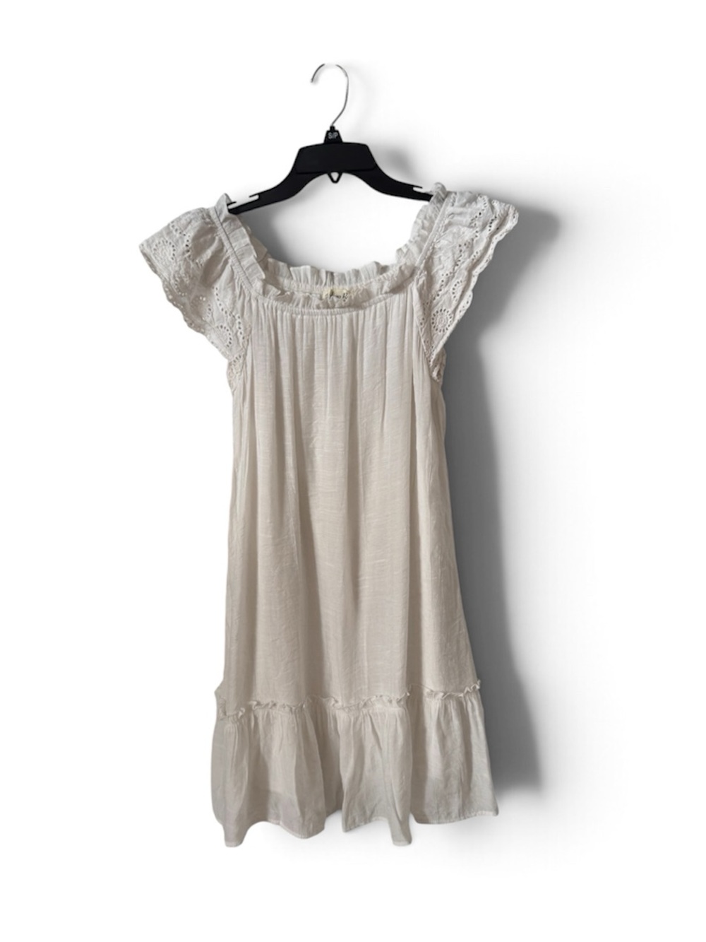 White Ruffle-Sleeve Casual summer Dress